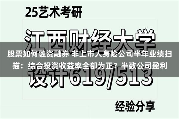 股票如何融资融券 非上市人身险公司半年业绩扫描：综合投资收益率全部为正？半数公司盈利