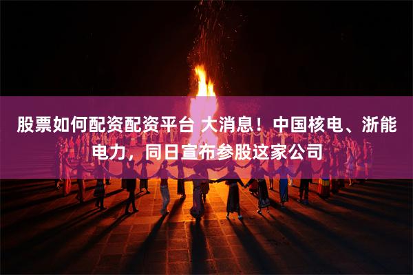 股票如何配资配资平台 大消息！中国核电、浙能电力，同日宣布参股这家公司